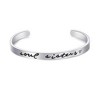 LParkin Pulsera para hermana del alma, regalos para mujeres, pulsera de amistad para mejores amigas, hermanas por Chance Friends by Choice, M, Metal
