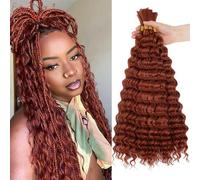 LPARMJIT Deep Wave Bulk hair for Braiding 18 inch 2 Bundles/Pack No Weft for Braiding Wavy Synthetic Braiding Hair Extensions for Boho Braids