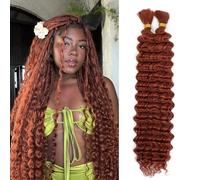 LPARMJIT Deep Wave Bulk hair for Braiding 18 inch 2 Bundles/Pack No Weft for Braiding Wavy Synthetic Braiding Hair Extensions for Boho Braids