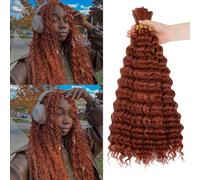 LPARMJIT Deep Wave Bulk hair for Braiding 18 inch 2 Bundles/Pack No Weft for Braiding Wavy Synthetic Braiding Hair Extensions for Boho Braids