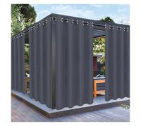 LPATEBCVU Cortina para PéRgola 1 Cortina Exterior Impermeable de poliéster con Ojales en la Parte Superior, for cenadores, porches, pérgolas y decoración Patios(Grey,Grommet Top_W137 X H241)