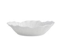 LPATEBCVU Fruteros De Cocina Flower Ceramic Bowl Pure White Creative Cabbage Relief Tableware Fruit and Vegetable Salad(9.5-inch soup plate)