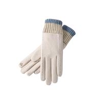 LPATEBCVU Guantes Invierno Mujer Guantes de Cachemira Invierno for Mujer, Resistentes al Viento, for Ciclismo, con Forro Polar, térmicos, Pantalla táctil, Punto, Boca en la muñeca(Beige)