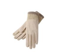 LPATEBCVU Guantes Invierno Mujer Guantes de Cachemira Invierno for Mujer, Resistentes al Viento, for Ciclismo, con Forro Polar, térmicos, Pantalla táctil, Punto, Boca en la muñeca(Khaki)