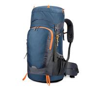 LPATEBCVU Mochila Trekking Mochila de senderismo resistente al agua 65 l con funda impermeable for deportes aire libre, viajes, camping, escalada y montañismo(Dark blue)