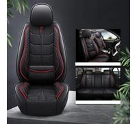 LPCQS Fundas Asientos Coche para Dodge RAM 1500/2500 / 3500, Funda para Asiento de Piel PU, Impermeable Cómodas Juego Completo de Fundas,Black+Red