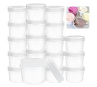 LPEPLL 20 Envases Pequeños de Plástico 160ML con Tapas Herméticas, Contenedores Reutilizables para Yogur, Salsas, Aperitivos, Preparación de Comidas y Viajes, Sin BPA