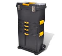 LPERTGFHU Carrito de herramientas portátil con 3 cajones | De polipropileno, incluye 2 ruedas, mango telescópico, diseño modular