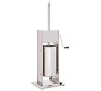 LPERTGFHU Embutidora manual de 15 L de acero inoxidable con 2 velocidades | Incluye 3 tubos de llenado, embudo inclinable, ideal para uso doméstico