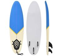 LPERTGFHU Tabla de surf de 170 cm, color azul crema, núcleo de espuma EPS y | Incluye correa de seguridad, 3 aletas desmontables, para principiantes y niños