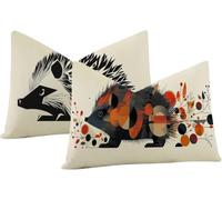 Lpfieonn Animales Cojines Sofa 40x60cm en Terciopelo, White Juego de 2 Fundas Suaves con Cremallera Invisible y Estampado Doble Cara. Ideales como Cojines Decorativos para Salón y Dormitorio -6078