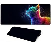 Lpfieonn Gato Alfombrilla de ratón XXL Gmaing, Negro XXL Mousepad Grande 160x80cm, Impermeable Alfombrilla Escritorio con Base de Goma Antideslizante, Bordes cosidos para Jugadores, Oficinas PF-1916