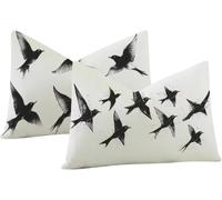 Lpfieonn Montaña Cojines Sofa 40x80cm en Terciopelo, Negro Juego de 2 Fundas Suaves con Cremallera Invisible y Estampado Doble Cara. Ideales como Cojines Decorativos para Salón y Dormitorio -6066