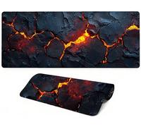 Lpfieonn Negro Alfombrilla Ratón Gaming XXL, 80x30cm- Alfombrilla Escritorio XL, Rojo Grande Mouse Pad con Bordes cosidos, Impermeable, Antideslizante, para Jugadores, Oficinas Y Hogares PF-3457