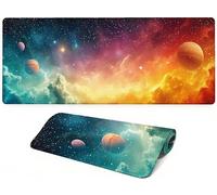 Lpfieonn Universo Alfombrilla Ratón Gaming XXL, 120x60cm- Alfombrilla Escritorio XL, Amarillo Grande Mouse Pad con Bordes cosidos, Impermeable, Antideslizante, para Jugadores, Oficinas PF-3057