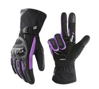 LPHFDCS Guantes Moto Guantes cálidos de Invierno for Motocicleta, Resistentes al Viento, Impermeables, for Montar en Moto, Color Rosa Guantes Moto Hombre(Purple,S)