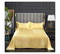 LPHFDCS Sabanas 1 sábana for Cama de Verano con Tejido refrescante, sábanas Planas de satén Suave for Cama Doble Sabanas Seda(Color20,250x230cm 98x90inch)