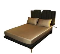 LPHFDCS Sabanas Estiramiento de imitación de Seda de Morera Cama Sábana Ajustable Profundo 25CM Seda Real Colchón Cubierta Tamaño Sábanas Ropa de Cama Sabanas Seda(Khaki,200x200x25cm)
