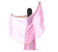 LPHFDCS Velo para Danza del Vientre Mujer, Gasa Chal Baile Traje Oriental, 250 * 12CM Seda (Pink)