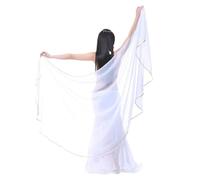LPHFDCS Velo para La Danza del Vientre Mujer Danza del Vientre Gasa Velo Danza Baile Traje Gasa Chal Velo Voile Danza Oriental 250 * 12.CM Seda Velo De Danza del Vientre(White)