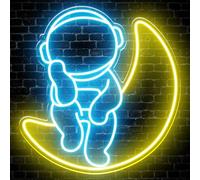 LPHIANX Astronauta Neon Signs for Wall Decor, Dimmable LED Neon Signs for Gaming Room Bedroom Family Birthday Bar Wedding Party Night Light, Neon Sign Customizable