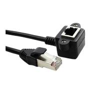 LPIQSPLK 0,3 M 1M 1,5 M RJ45 macho a hembra 90 ángulo recto curvado hacia arriba montaje en Panel caído 8P8C Rj45 Ethernet LAN Cable extensor de extensión(1.5m)