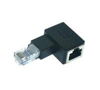 LPIQSPLK Varón Rj45 al Cable Femenino Cristal de la extensión del LAN del Adaptador del Codo de 90 Grados(Left)