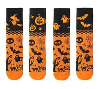 Lpitoy 4 Pares De Calcetines De Halloween para Hombre Y Mujer, Calcetines De Halloween con Diseño De Murciélago, Calabaza Y Fantasma, Calcetines Casuales De Otoño para Halloween.