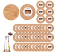 Lpitoy Abridor De Botellas Magnético De 40 Piezas, Abridor De Botellas Redondo De Madera, Abridor De Latas De Cerveza, Imanes De Nevera Abridores De Botellas Personalizados