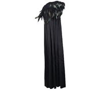 Lpitoy Capa Gótica De Media Manga con Chal Renacentista De Plumas para Carnaval, Halloween Y Cosplay.