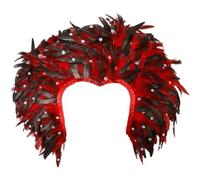 Lpitoy Chal De Plumas con Diamantes De Imitación, Capa, Chal, Accesorio para Disfraces De Carnaval, Halloween, Cosplay Y Fiestas.
