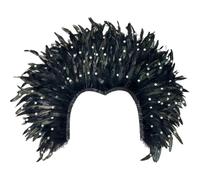 Lpitoy Chal De Plumas con Diamantes De Imitación, Capa, Chal, Accesorio para Disfraces De Carnaval, Halloween, Cosplay Y Fiestas.