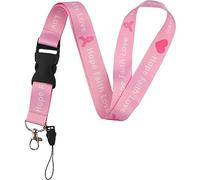 Lpitoy Concientización De Cáncer De Mama Lanyard Tolderes De La Tarjeta De La Tecla Cámara De Insignias De La Llave del Teléfono Cuerpo De Cuello con Llaves con Llaves