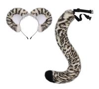 Lpitoy Conjunto De Accesorios para Disfraz De Leopardo, Diadema con Orejas Y De Leopardo, Disfraz De Cosplay De Animales De Dibujos Animados para Halloween.