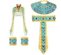 Lpitoy Conjunto De Accesorios para Disfraz De Princesa Egipcia para Mujer, Tocado De Serpiente Egipcia Cleopatra, Cinturón, Pulseras, Collar, Accesorios para Cosplay De Halloween