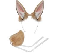 Lpitoy Conjunto De Diadema Y De Orejas De Conejo De Peluche, Accesorios De Disfraz De Animal con Orejas Y De Conejo Esponjosas para Pascua, Halloween Y Fiestas De Cosplay.