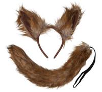 Lpitoy Conjunto De Disfraz De Lobo, Diadema con Orejas Y De Lobo Esponjosas para Cosplay De Animales, Accesorios De Disfraz para Fiesta De Cumpleaños De Halloween