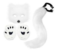 Lpitoy Disfraz De Máscara De Gato, 1 Juego De Guantes De Y Pata De Pelry para Mascarada, Fiesta De Disfraces, Máscara Therian De Halloween