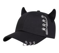Lpitoy Gorra De Béisbol Unisex con Cuernos De, Divertida Gorra De Camionero para Hombres Y Mujeres, Gorra De Béisbol De Hip Hop con Anillo De Metal.