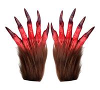 Lpitoy Guantes De Halloween con Forma De Garras, Guantes De Mano con Garras Peludas De Animales Terroríficos, Accesorio para Disfraces De Halloween Y Fiestas De Cosplay.