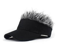 Lpitoy Novedad para Hombre, Visera De Pelo con Pinchos, Sombrero para, Divertidos Sombreros De Golf, Peluca Falsa, Gorras De Béisbol Ajustables con Pelo Falso