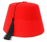 Lpitoy Sombrero Marroquí, Sombrero Fez Rojo con Borla, Estilos Exóticos, Sombrero Marroquí Árabe, Sombrero Marroquí Hecho a Mano, Sombrero Turco Tradicional