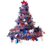 Lpitoy Sombrero Patriótico para Fiesta del 4 De Julio, Rojo, Y Azul, con Purpurina, Estrella Y Forma De Cono, Ideal para Disfraces del Día De Independencia De Estados Unidos.