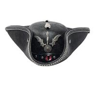 Lpitoy Sombrero Pirata con Alas De Calavera Punk, Accesorios De Disfraz De Pirata para Hombres Y Mujeres, Sombrero Tricornio Colonial Medieval, Accesorios De Cosplay De Halloween