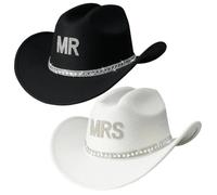 Lpitoy Sombreros Vaqueros con Pedrería para Hombres Y Mujeres. Sombreros Vaqueros para Parejas: Ideales para Compromisos, Despedidas De Soltera Y Bodas.