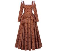 Lpitoy Vestido De Traje Medieval Renacentista De Manga Larga, Vestidos Victorianos para Mujer, Traje Medieval Vintage