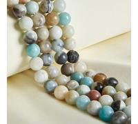 LPLPL Cuentas de piedras preciosas redondas naturales, 45 piezas de 8 mm, cuentas de ópalo naturales, cuentas de piedras preciosas redondas sueltas for la fabricación de joyas(Amazonite,10mm)