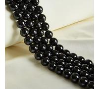 LPLPL Cuentas de piedras preciosas redondas naturales, 45 piezas de 8 mm, cuentas de ópalo naturales, cuentas de piedras preciosas redondas sueltas for la fabricación de joyas(Black Tourmaline,6mm)
