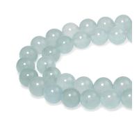 LPLPL Cuentas de piedras preciosas redondas naturales, 8 mm, 43 unidades, cuentas sueltas de jade rosa redondo, for hacer joyas, pulseras, collares, pendientes y colgantes.(Grey Blue Jade,6mm)