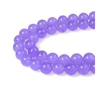 LPLPL Cuentas de piedras preciosas redondas naturales, 8 mm, 43 unidades, cuentas sueltas de jade rosa redondo, for hacer joyas, pulseras, collares, pendientes y colgantes.(Lavender Purple Jade,6mm)